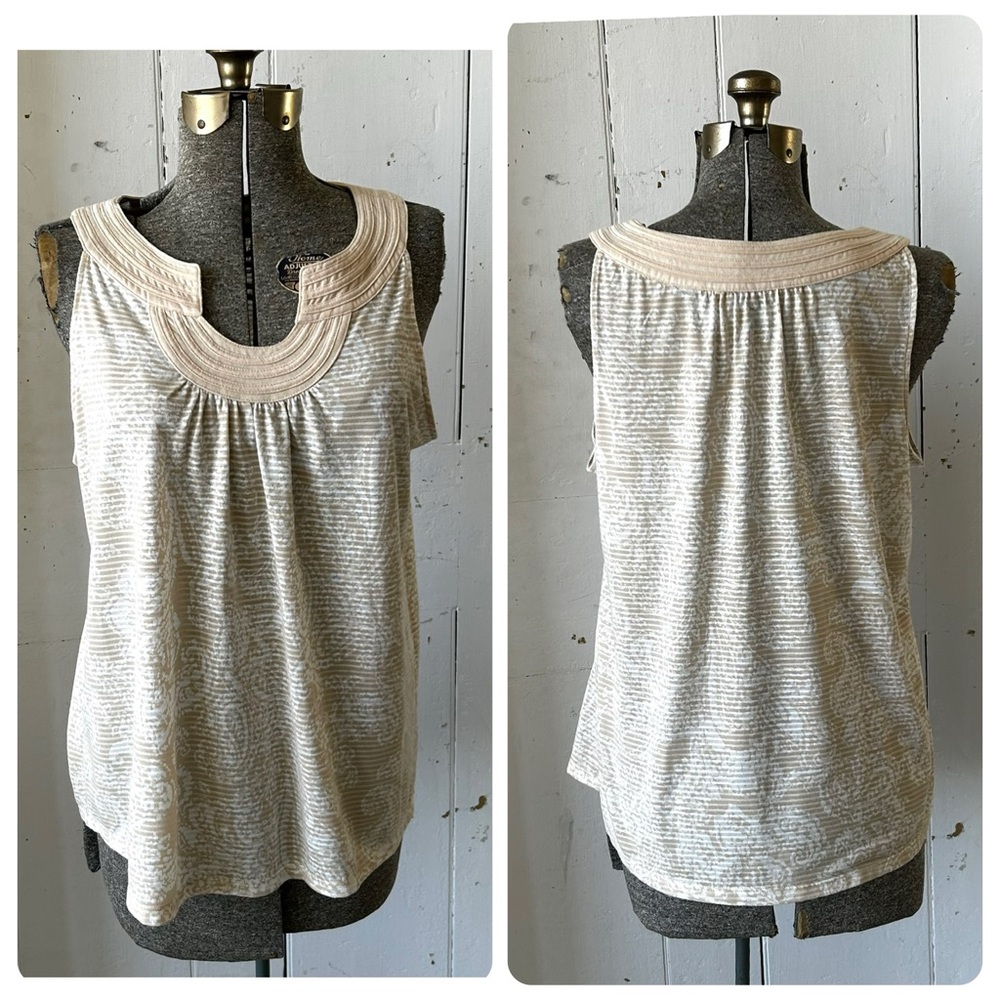 Sonoma Stripe Paisley Sleeveless Tank Top Blouse